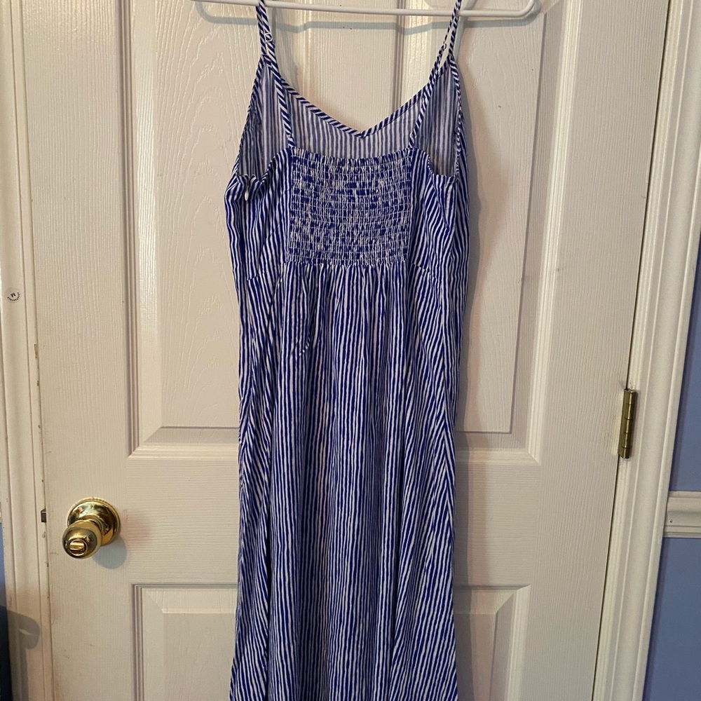 Blue striped summer dress